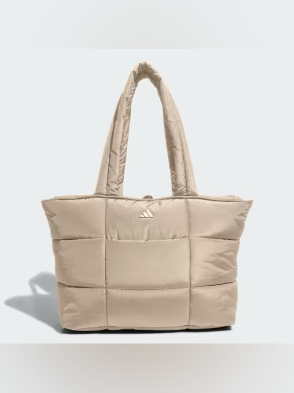 adidas Quilted Puffer Tote Bag in Beige